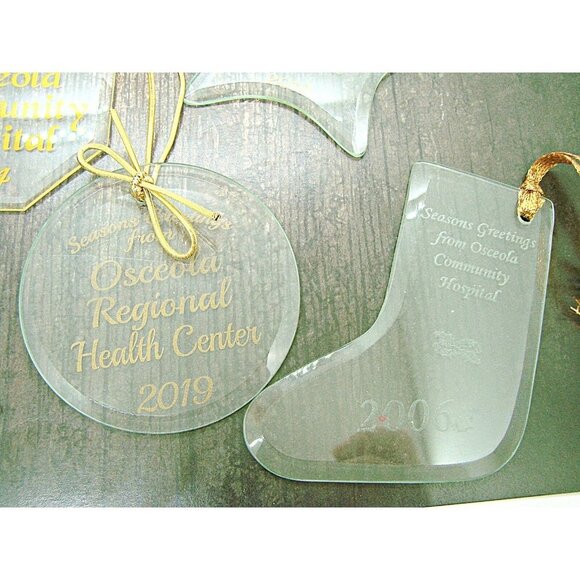 Osceola Community Hospital Mixed Clear Glass Dated Christmas Holiday Ornaments - Picture 2 of 11